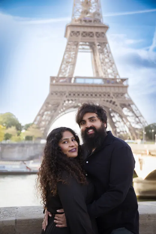 Photograph from the Couple — black & red beret session in Paris by Anna