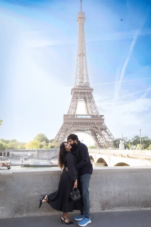 Photograph from the Couple — black & red beret session in Paris by Anna
