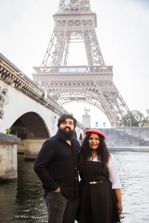 Photograph from the Couple — black & red beret session in Paris by Anna