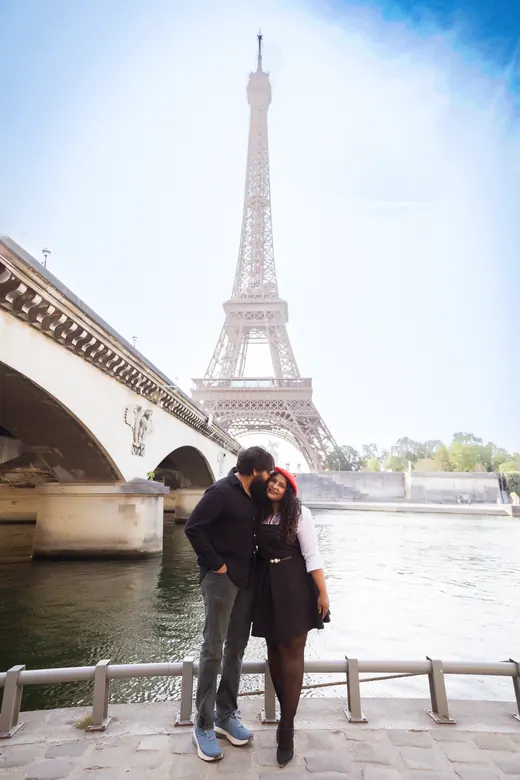 Photograph from the Couple — black & red beret session in Paris by Anna