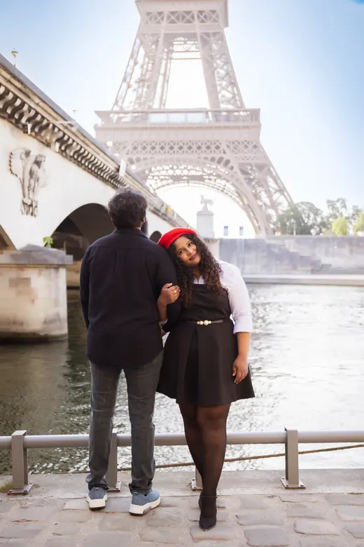 Photograph from the Couple — black & red beret session in Paris by Anna