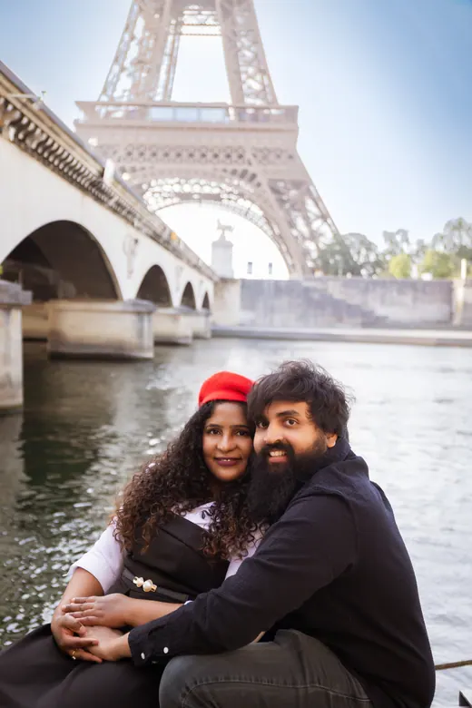 Photograph from the Couple — black & red beret session in Paris by Anna
