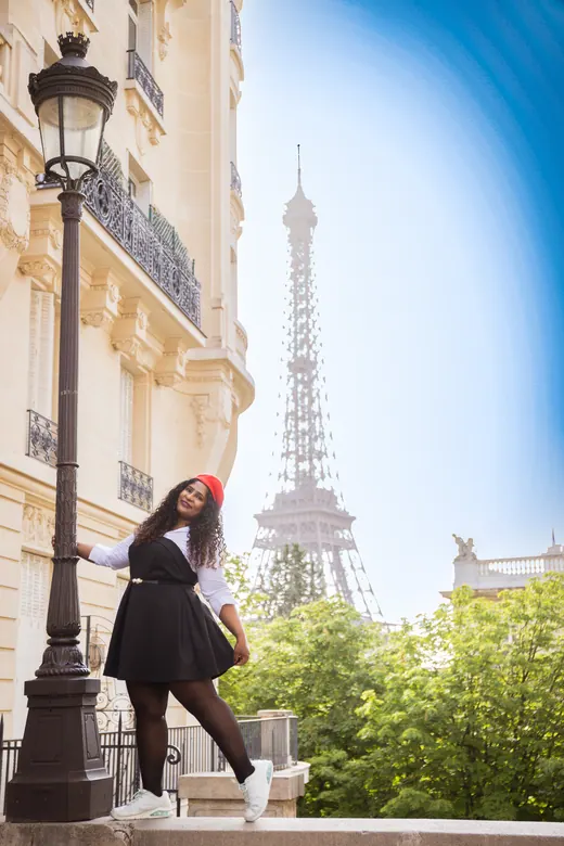 Photograph from the Couple — black & red beret session in Paris by Anna