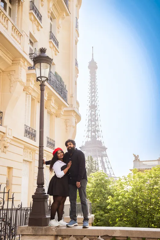 Photograph from the Couple — black & red beret session in Paris by Anna