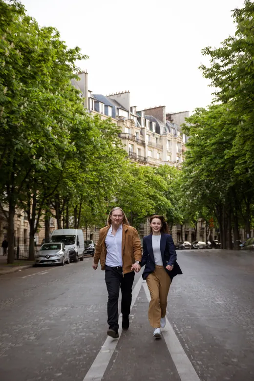 Couple photographed in Paris by Anna