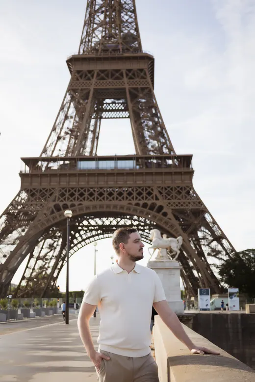 Photograph from the Couple — white dress, street session in Paris by Anna