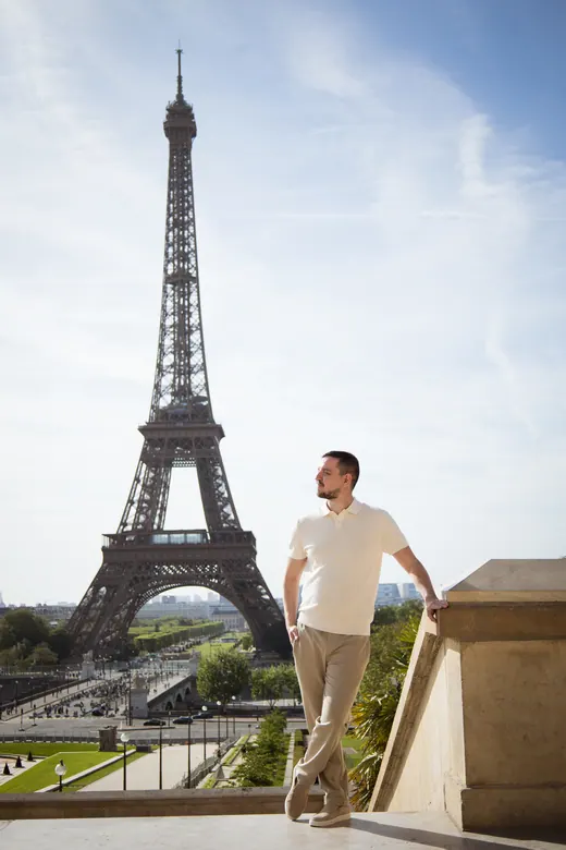 Photograph from the Couple — white dress, street session in Paris by Anna
