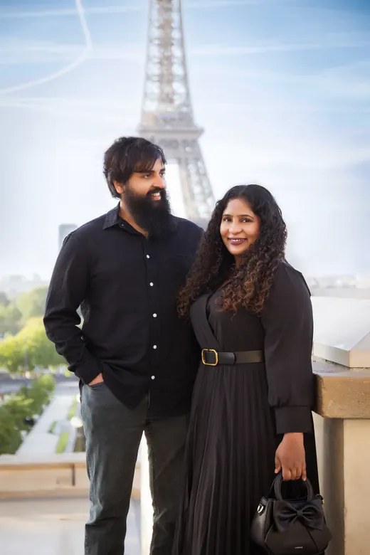 Photograph from the Couple — black & red beret session in Paris by Anna