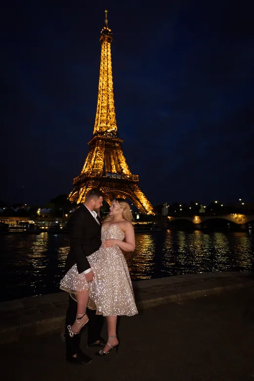 Photograph from the Couple — Eiffel at night session in Paris by Anna