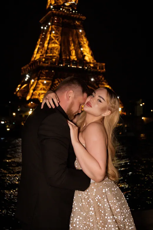 Photograph from the Couple — Eiffel at night session in Paris by Anna