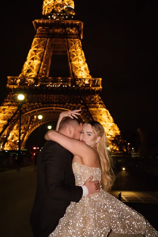 Photograph from the Couple — Eiffel at night session in Paris by Anna