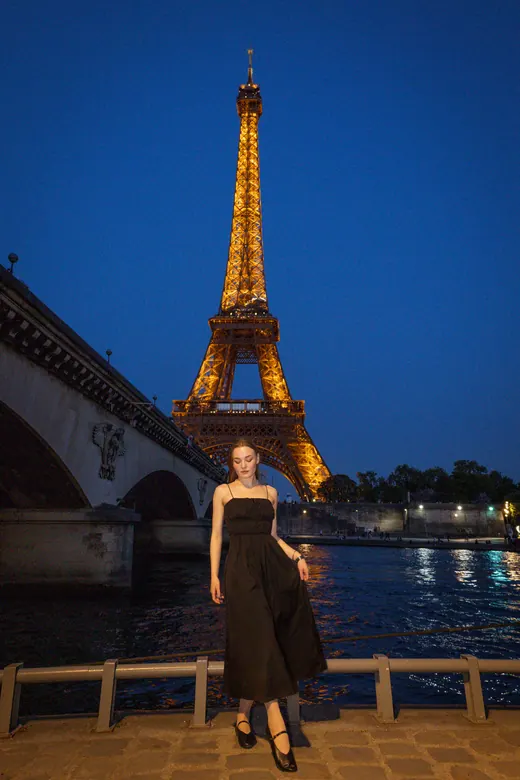 Photograph from the Couple — balustrade, dusk session in Paris by Anna