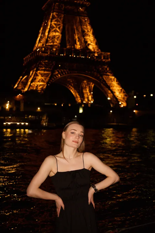 Photograph from the Couple — balustrade, dusk session in Paris by Anna