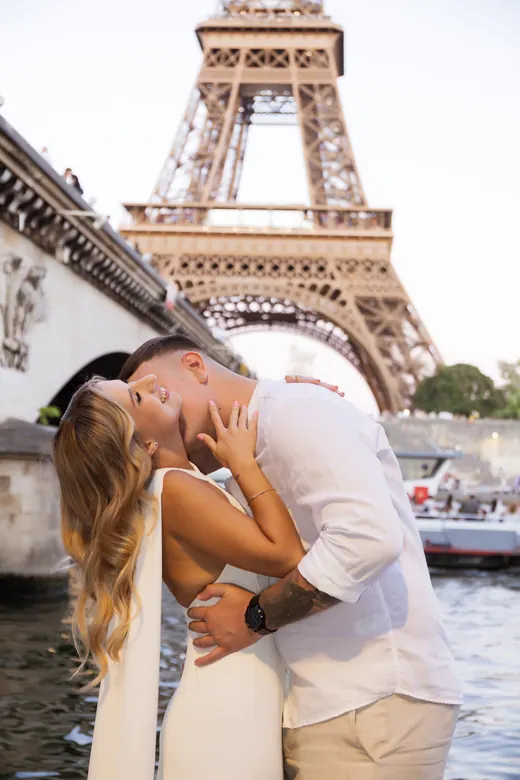 Photograph from the Couple — white, blue hour session in Paris by Anna