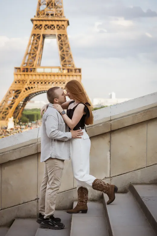 Photograph from the Couple — white, blue hour session in Paris by Anna
