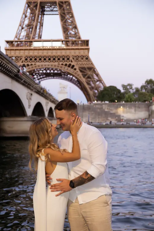 Photograph from the Couple — white, blue hour session in Paris by Anna