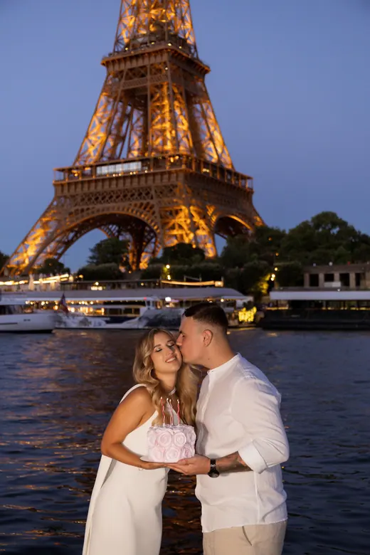 Photograph from the Couple — white, blue hour session in Paris by Anna