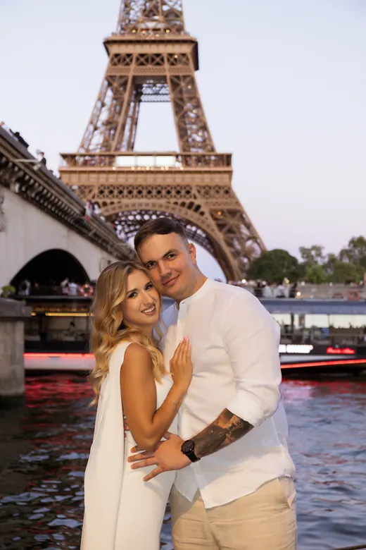 Photograph from the Couple — white, blue hour session in Paris by Anna