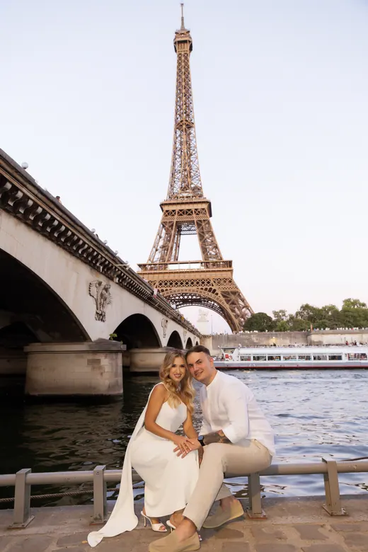 Photograph from the Couple — white, blue hour session in Paris by Anna