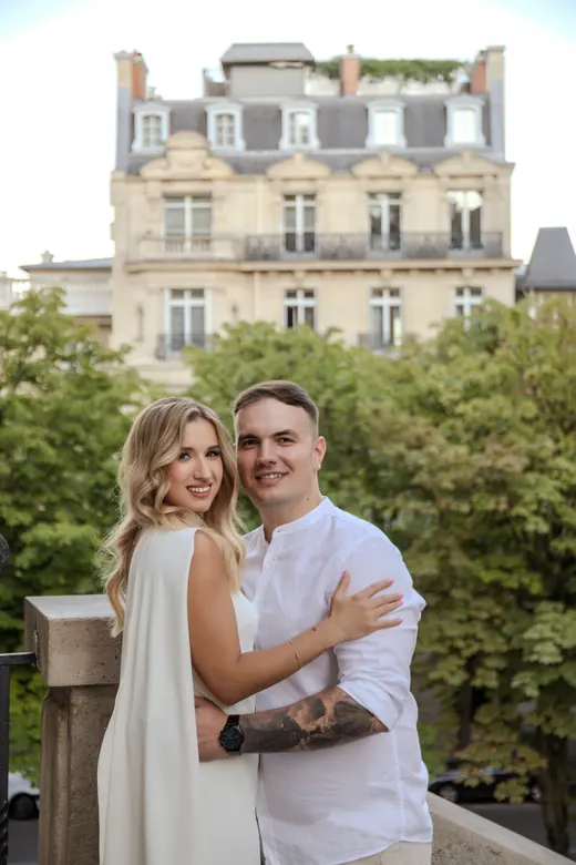 Photograph from the Couple — white, blue hour session in Paris by Anna