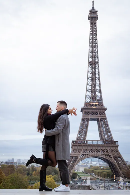 Photograph from the Couple — coats and Café Gustave session in Paris by Anna