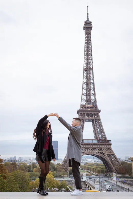 Photograph from the Couple — coats and Café Gustave session in Paris by Anna