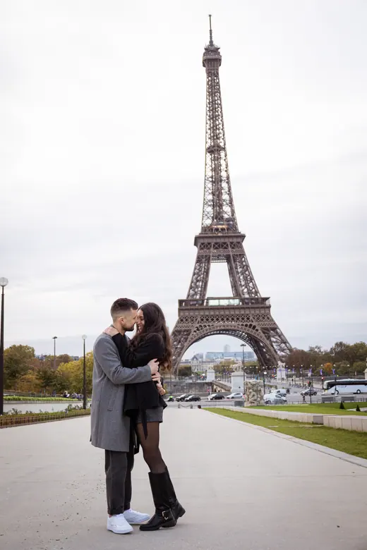 Photograph from the Couple — coats and Café Gustave session in Paris by Anna