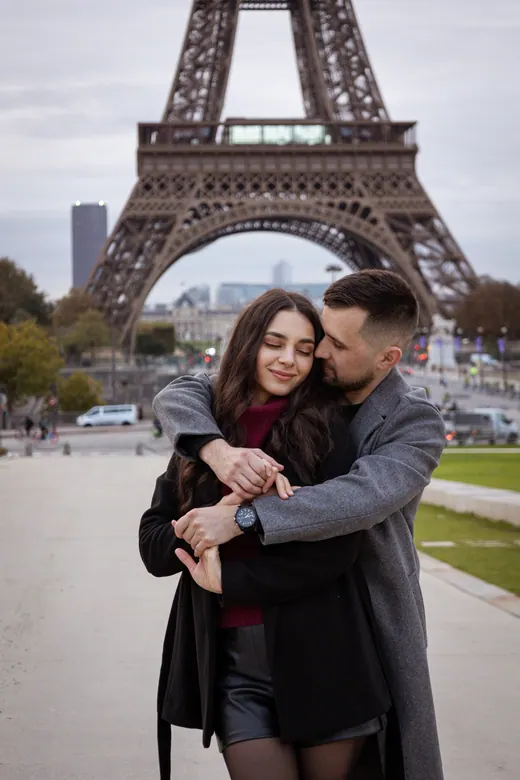 Photograph from the Couple — coats and Café Gustave session in Paris by Anna