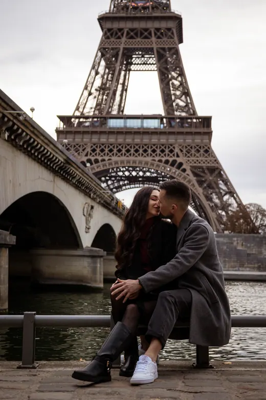 Photograph from the Couple — coats and Café Gustave session in Paris by Anna