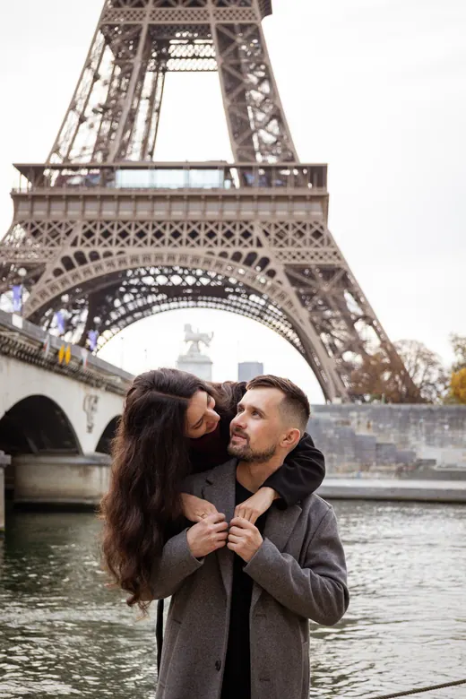 Photograph from the Couple — coats and Café Gustave session in Paris by Anna