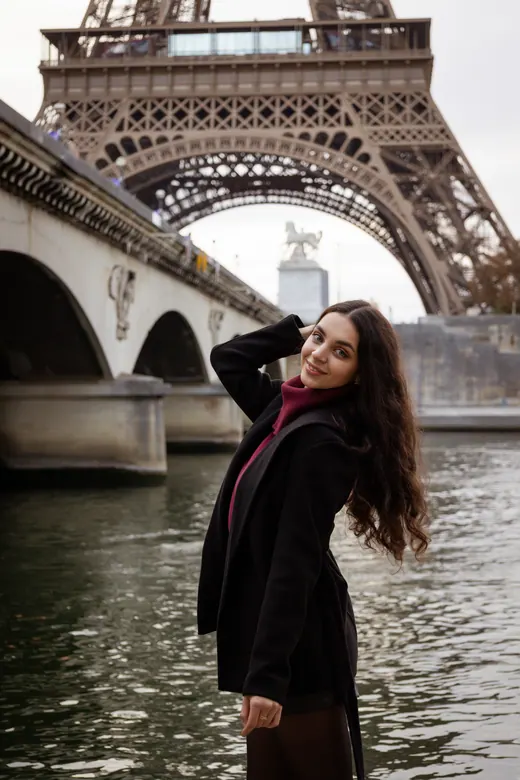 Photograph from the Couple — coats and Café Gustave session in Paris by Anna