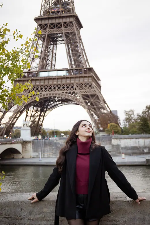 Photograph from the Couple — coats and Café Gustave session in Paris by Anna