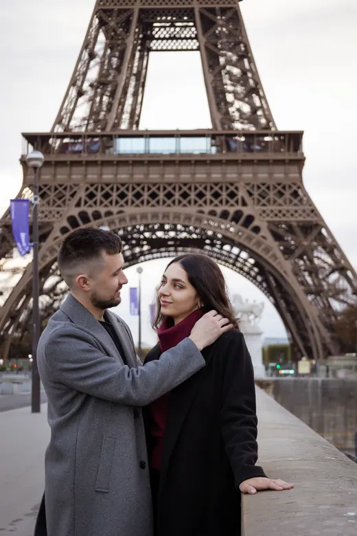 Photograph from the Couple — coats and Café Gustave session in Paris by Anna