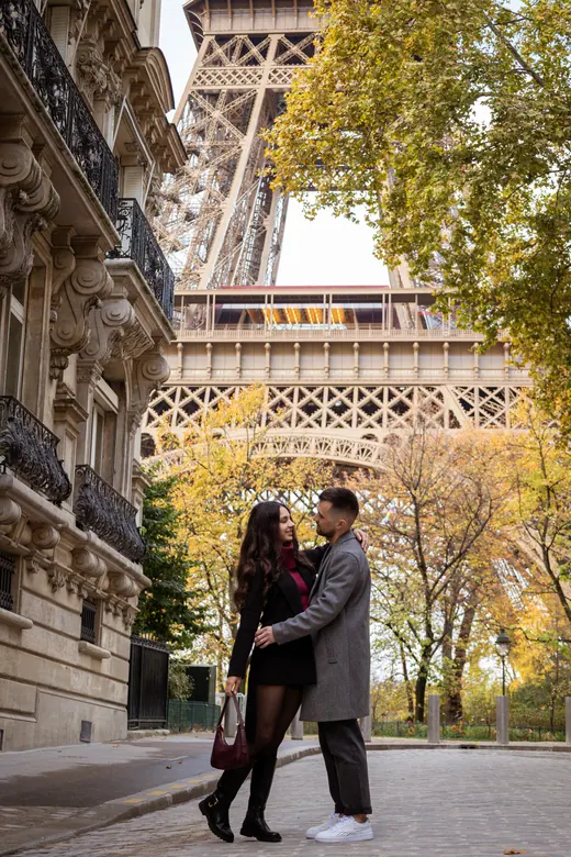 Photograph from the Couple — coats and Café Gustave session in Paris by Anna