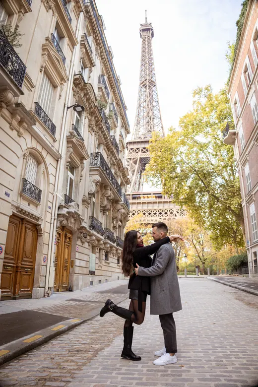Photograph from the Couple — coats and Café Gustave session in Paris by Anna