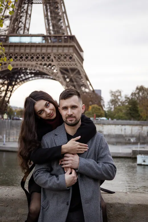 Photograph from the Couple — coats and Café Gustave session in Paris by Anna