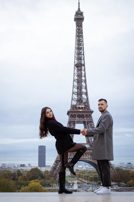 Photograph from the Couple — coats and Café Gustave session in Paris by Anna