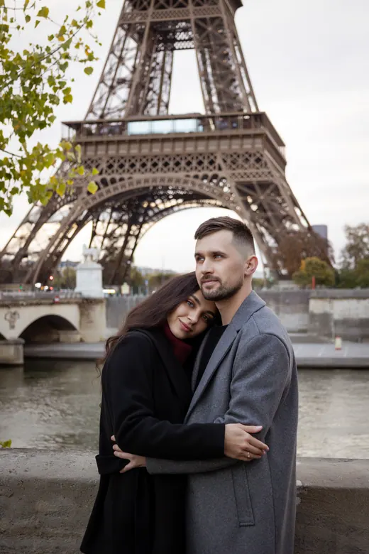 Photograph from the Couple — coats and Café Gustave session in Paris by Anna