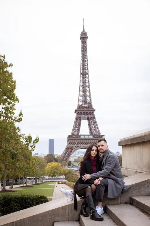 Photograph from the Couple — coats and Café Gustave session in Paris by Anna