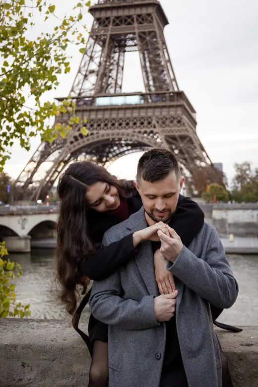 Photograph from the Couple — coats and Café Gustave session in Paris by Anna