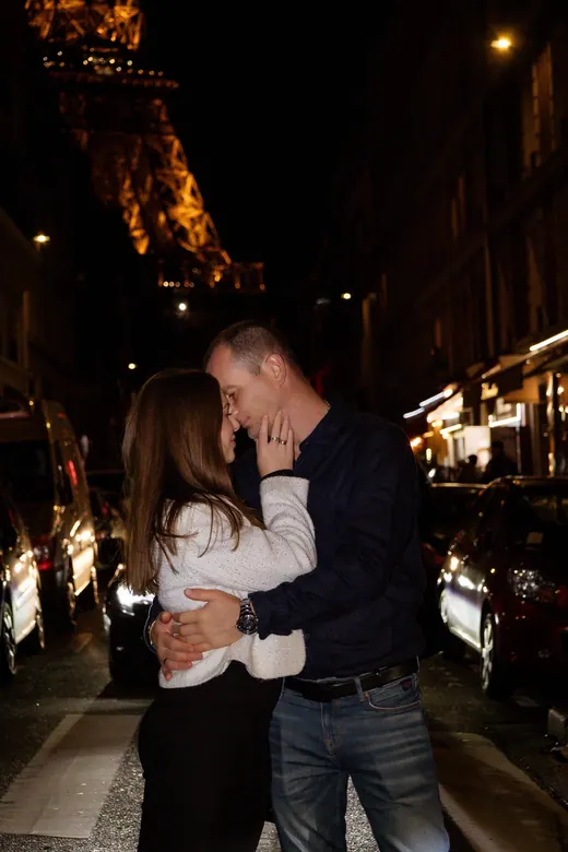 Photograph from the Couple — night streets session in Paris by Anna