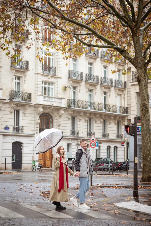 Photograph from the Couple — umbrella in the rain session in Paris by Anna