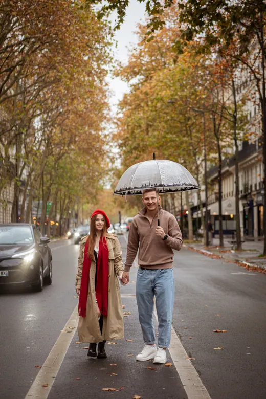 Photograph from the Couple — umbrella in the rain session in Paris by Anna