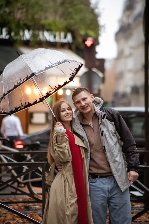 Photograph from the Couple — umbrella in the rain session in Paris by Anna