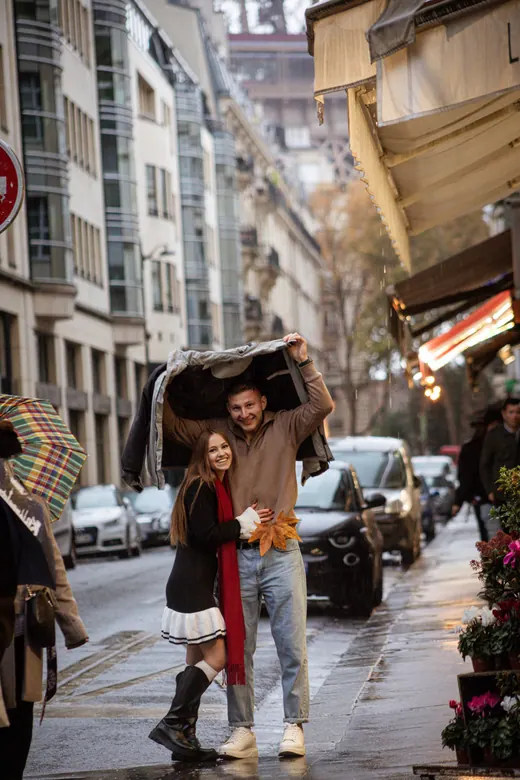 Photograph from the Couple — umbrella in the rain session in Paris by Anna