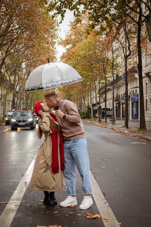 Photograph from the Couple — umbrella in the rain session in Paris by Anna