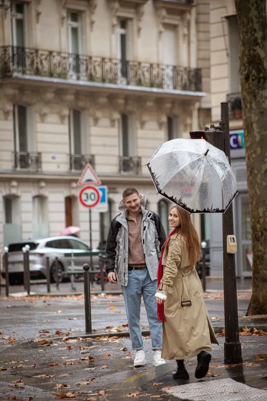 Photograph from the Couple — umbrella in the rain session in Paris by Anna