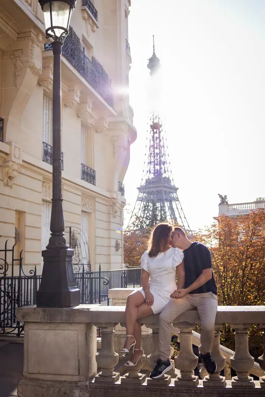 Photograph from the Couple — beige dress, day session in Paris by Anna