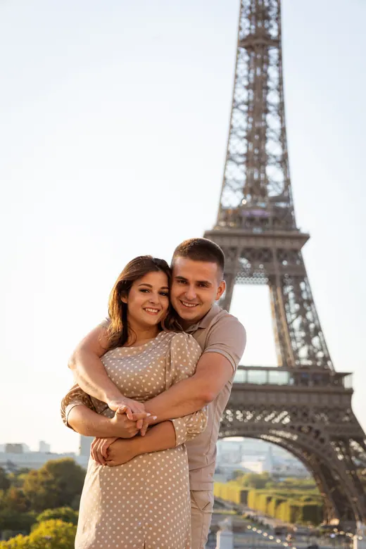 Photograph from the Couple — beige dress, day session in Paris by Anna