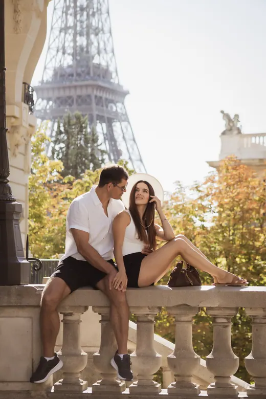Photograph from the Couple — sunlit avenue session in Paris by Anna